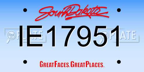 IE17951 South Dakota License Plate