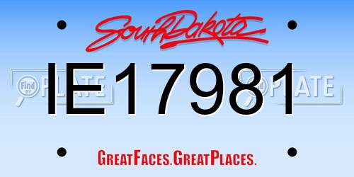 IE17981 South Dakota License Plate