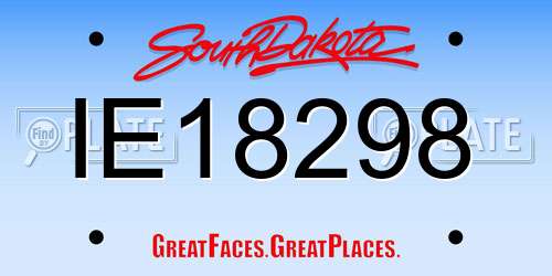 IE18298 South Dakota License Plate