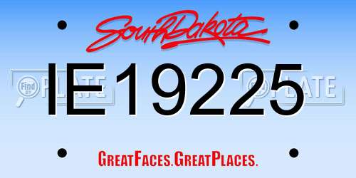 IE19225 South Dakota License Plate