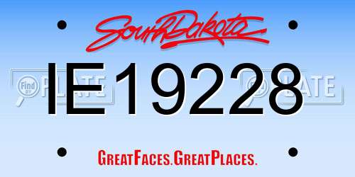 IE19228 South Dakota License Plate