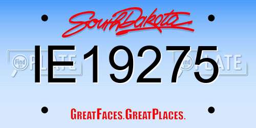 IE19275 South Dakota License Plate