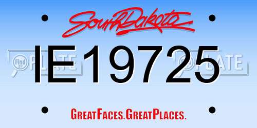IE19725 South Dakota License Plate