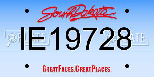 IE19728 South Dakota License Plate
