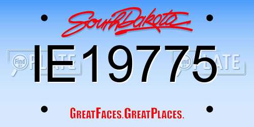 IE19775 South Dakota License Plate
