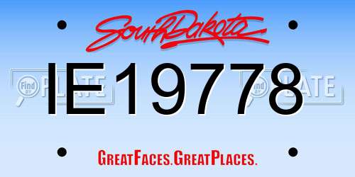 IE19778 South Dakota License Plate