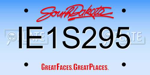 IE1S295 South Dakota License Plate