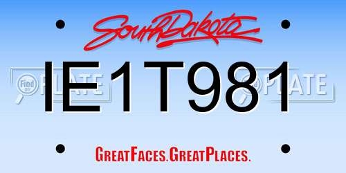 IE1T981 South Dakota License Plate