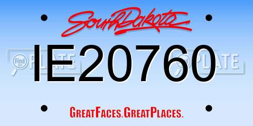 IE20760 South Dakota License Plate