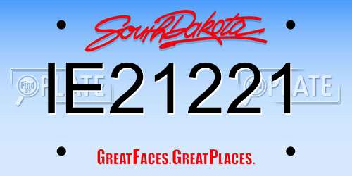 IE21221 South Dakota License Plate