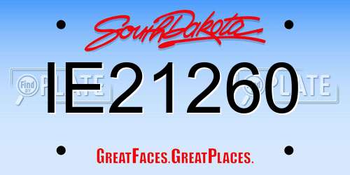 IE21260 South Dakota License Plate