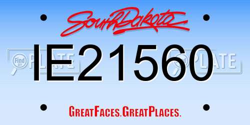 IE21560 South Dakota License Plate
