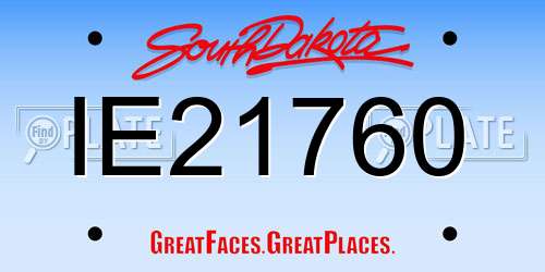 IE21760 South Dakota License Plate