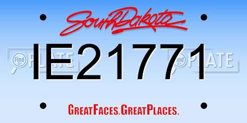 IE21771 South Dakota License Plate