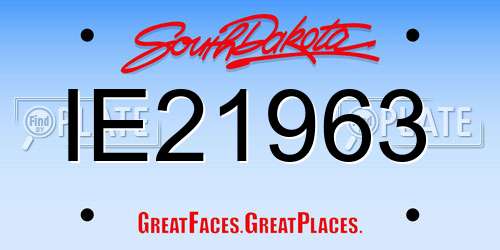 IE21963 South Dakota License Plate