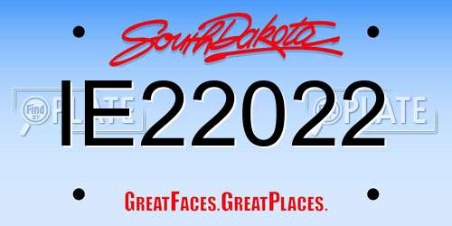 IE22022 South Dakota License Plate