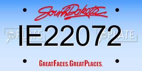 IE22072 South Dakota License Plate