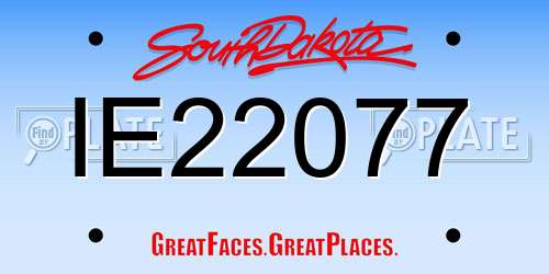 IE22077 South Dakota License Plate