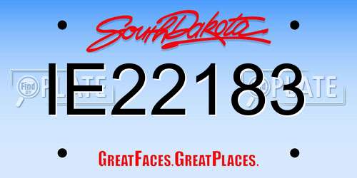 IE22183 South Dakota License Plate