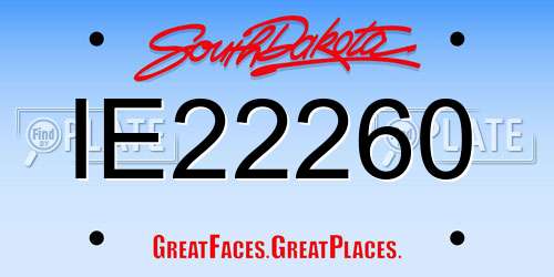 IE22260 South Dakota License Plate