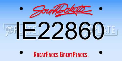 IE22860 South Dakota License Plate