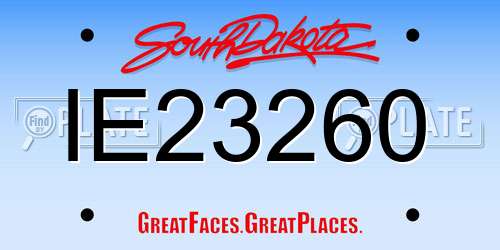 IE23260 South Dakota License Plate