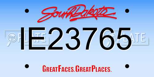 IE23765 South Dakota License Plate