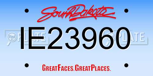 IE23960 South Dakota License Plate