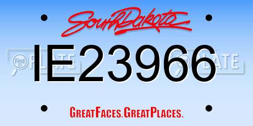 IE23966 South Dakota License Plate