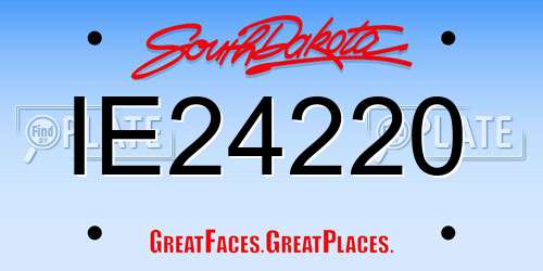 IE24220 South Dakota License Plate