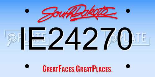 IE24270 South Dakota License Plate