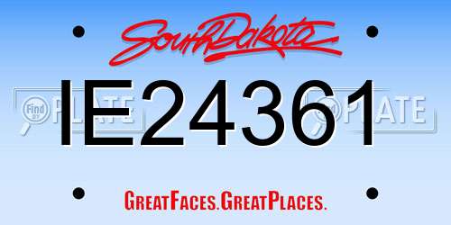 IE24361 South Dakota License Plate