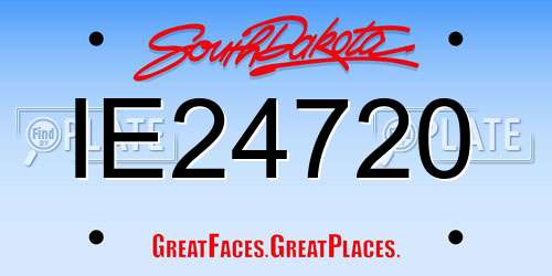 IE24720 South Dakota License Plate