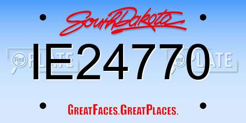 IE24770 South Dakota License Plate