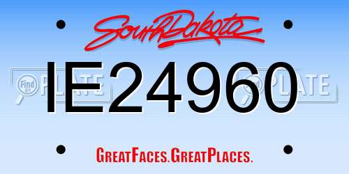 IE24960 South Dakota License Plate
