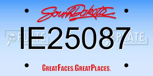 IE25087 South Dakota License Plate