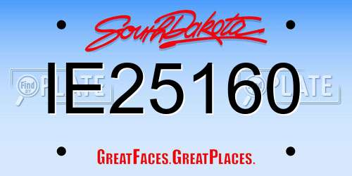 IE25160 South Dakota License Plate