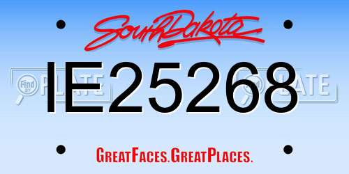 IE25268 South Dakota License Plate