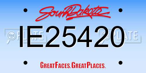 IE25420 South Dakota License Plate