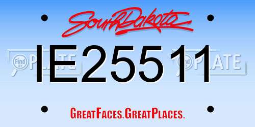 IE25511 South Dakota License Plate
