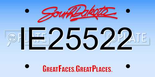 IE25522 South Dakota License Plate
