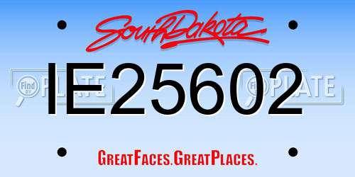 IE25602 South Dakota License Plate