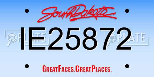 IE25872 South Dakota License Plate