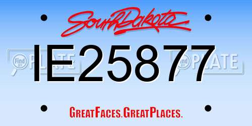 IE25877 South Dakota License Plate