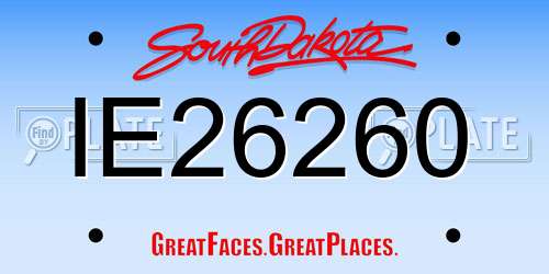 IE26260 South Dakota License Plate