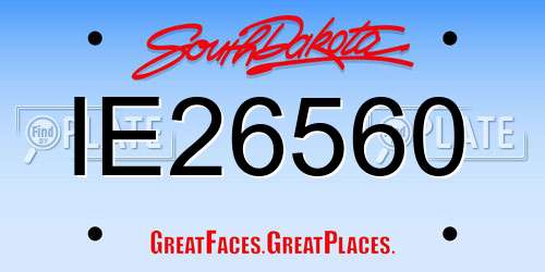 IE26560 South Dakota License Plate
