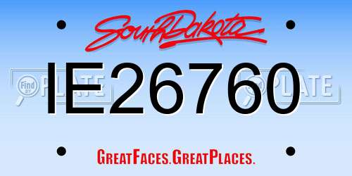 IE26760 South Dakota License Plate