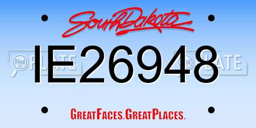 IE26948 South Dakota License Plate