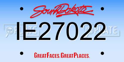 IE27022 South Dakota License Plate