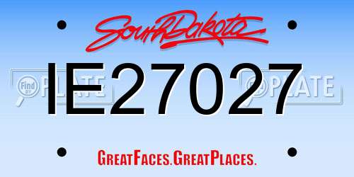 IE27027 South Dakota License Plate